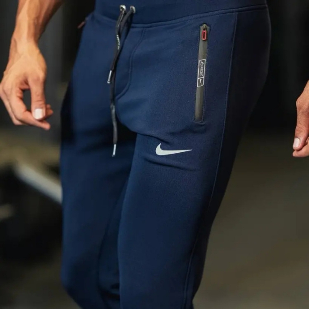Nike Navy Joggers with Zipper Pockets
